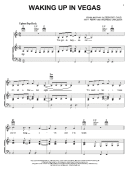 page one of Waking Up In Vegas (Piano, Vocal & Guitar Chords (Right-Hand Melody))