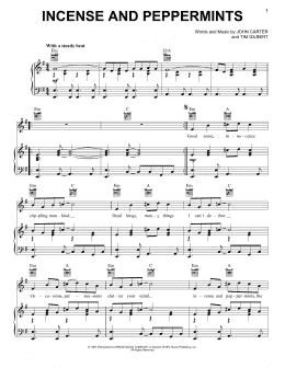 page one of Incense And Peppermints (Piano, Vocal & Guitar Chords (Right-Hand Melody))