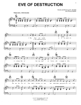 page one of Eve Of Destruction (Piano, Vocal & Guitar Chords (Right-Hand Melody))
