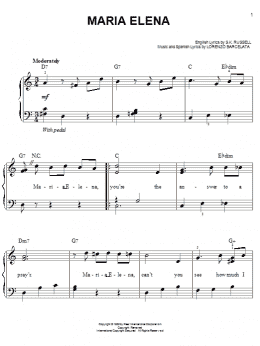 page one of Maria Elena (Easy Piano)