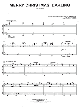page one of Merry Christmas, Darling (Piano Duet)