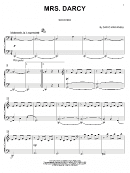page one of Mrs. Darcy (from Pride And Prejudice) (arr. Carol Klose) (Piano Duet)