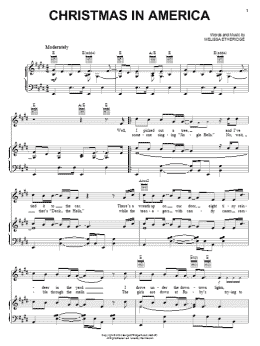 page one of Christmas In America (Piano, Vocal & Guitar Chords (Right-Hand Melody))