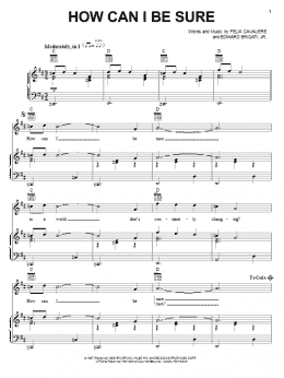 page one of How Can I Be Sure (Piano, Vocal & Guitar Chords (Right-Hand Melody))