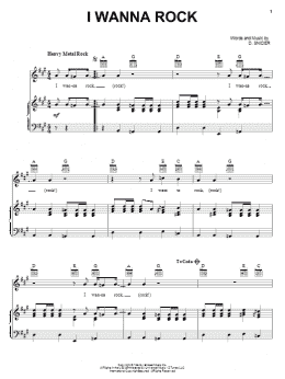page one of I Wanna Rock (Piano, Vocal & Guitar Chords (Right-Hand Melody))
