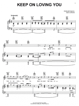page one of Keep On Loving You (Piano, Vocal & Guitar Chords (Right-Hand Melody))