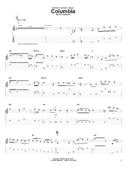 page one of Columbia (Guitar Tab)