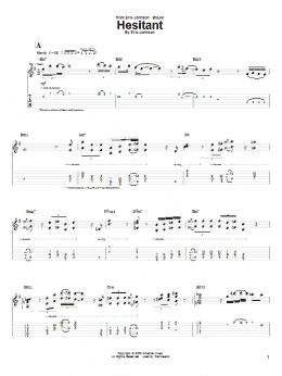 page one of Hesitant (Guitar Tab)