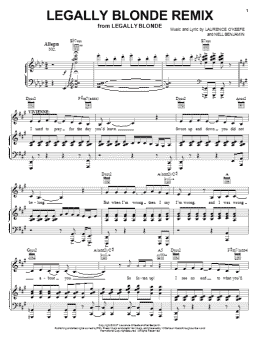 page one of Legally Blonde Remix (Piano & Vocal)