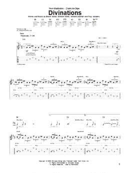 page one of Divinations (Guitar Tab)