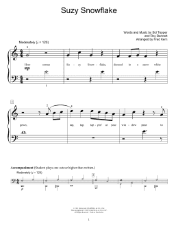 page one of Suzy Snowflake (Educational Piano)