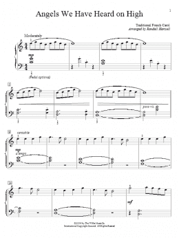 page one of Angels We Have Heard On High (Educational Piano)