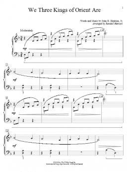 page one of We Three Kings Of Orient Are (Educational Piano)