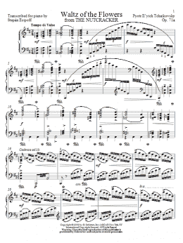 page one of Waltz Of The Flowers (from The Nutcracker) (Piano Solo)