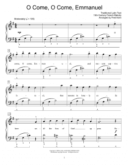 page one of O Come, O Come Emmanuel (Educational Piano)