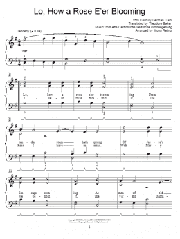 page one of Lo, How A Rose E'er Blooming (Educational Piano)