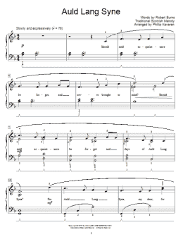 page one of Auld Lang Syne (arr. Phillip Keveren) (Educational Piano)