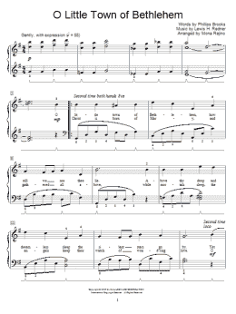 page one of O Little Town Of Bethlehem (Educational Piano)