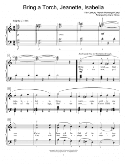 page one of Bring A Torch, Jeannette Isabella (Educational Piano)