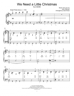 page one of We Need A Little Christmas (Educational Piano)