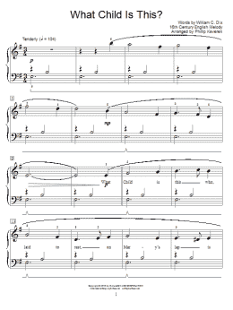 page one of What Child Is This? (arr. Phillip Keveren) (Educational Piano)