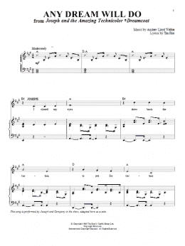 page one of Any Dream Will Do (Piano & Vocal)