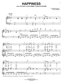 page one of Happiness (Piano & Vocal)