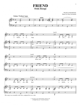 page one of Friend (Piano & Vocal)