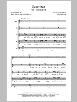 page one of Superman (It's Not Easy) (SATB Choir)