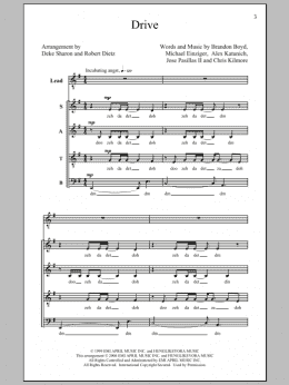 page one of Drive (SATB Choir)
