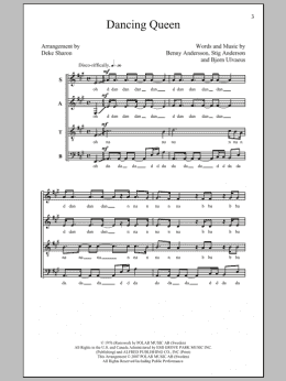 page one of Dancing Queen (arr. Deke Sharon) (SATB Choir)