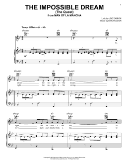 page one of The Impossible Dream (The Quest) (Piano, Vocal & Guitar Chords (Right-Hand Melody))