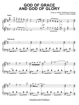 page one of God Of Grace And God Of Glory (Piano Solo)