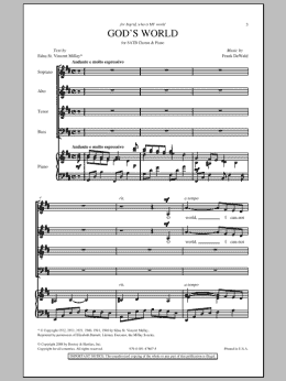 page one of God's World (SATB Choir)
