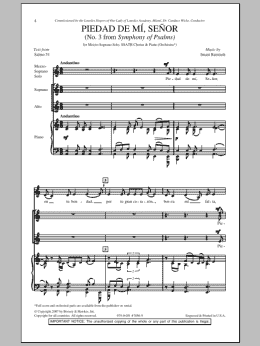page one of Piedad De Mi, Senor (SATB Choir)