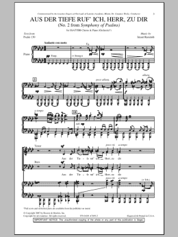page one of Aus Der Tiefe Ruf' Ich, Herr, Zu Dir (SATB Choir)