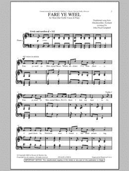 page one of Fare Ye Weel (3-Part Treble Choir)