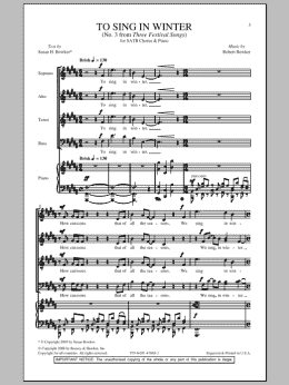 page one of To Sing In Winter (SATB Choir)