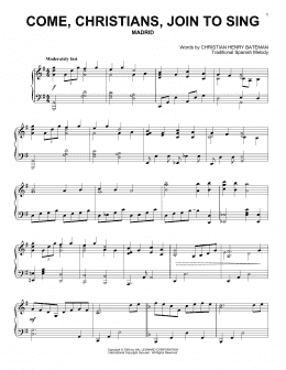 page one of Come, Christians, Join To Sing (Piano Solo)