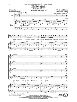 page one of Hallelujah (arr. Roger Emerson) (SATB Choir)