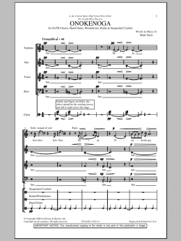 page one of Onokenoga (SATB Choir)