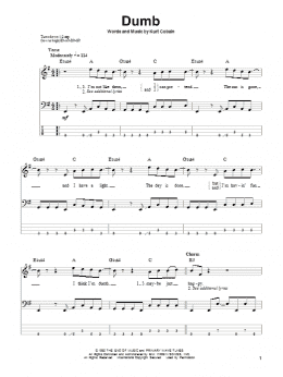 page one of Dumb (Bass Guitar Tab)