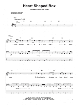 page one of Heart Shaped Box (Bass Guitar Tab)