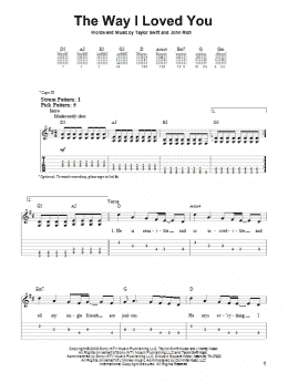page one of The Way I Loved You (Easy Guitar Tab)