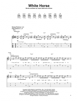 page one of White Horse (Easy Guitar Tab)
