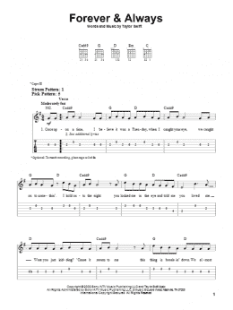 page one of Forever & Always (Easy Guitar Tab)