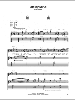 page one of Off My Mind (Guitar Tab)