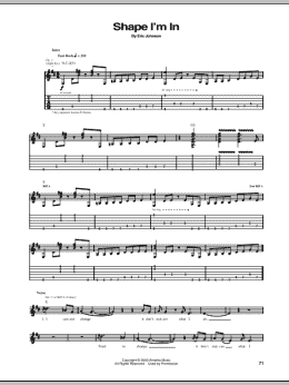 page one of Shape I'm In (Guitar Tab)
