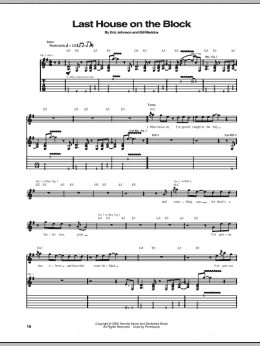 page one of Last House On The Block (Guitar Tab)