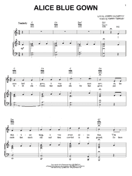page one of Alice Blue Gown (Piano, Vocal & Guitar Chords (Right-Hand Melody))